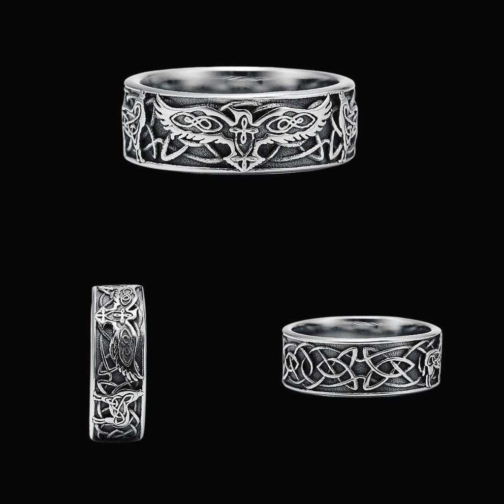 Odin's Raven & Wolf Ring
