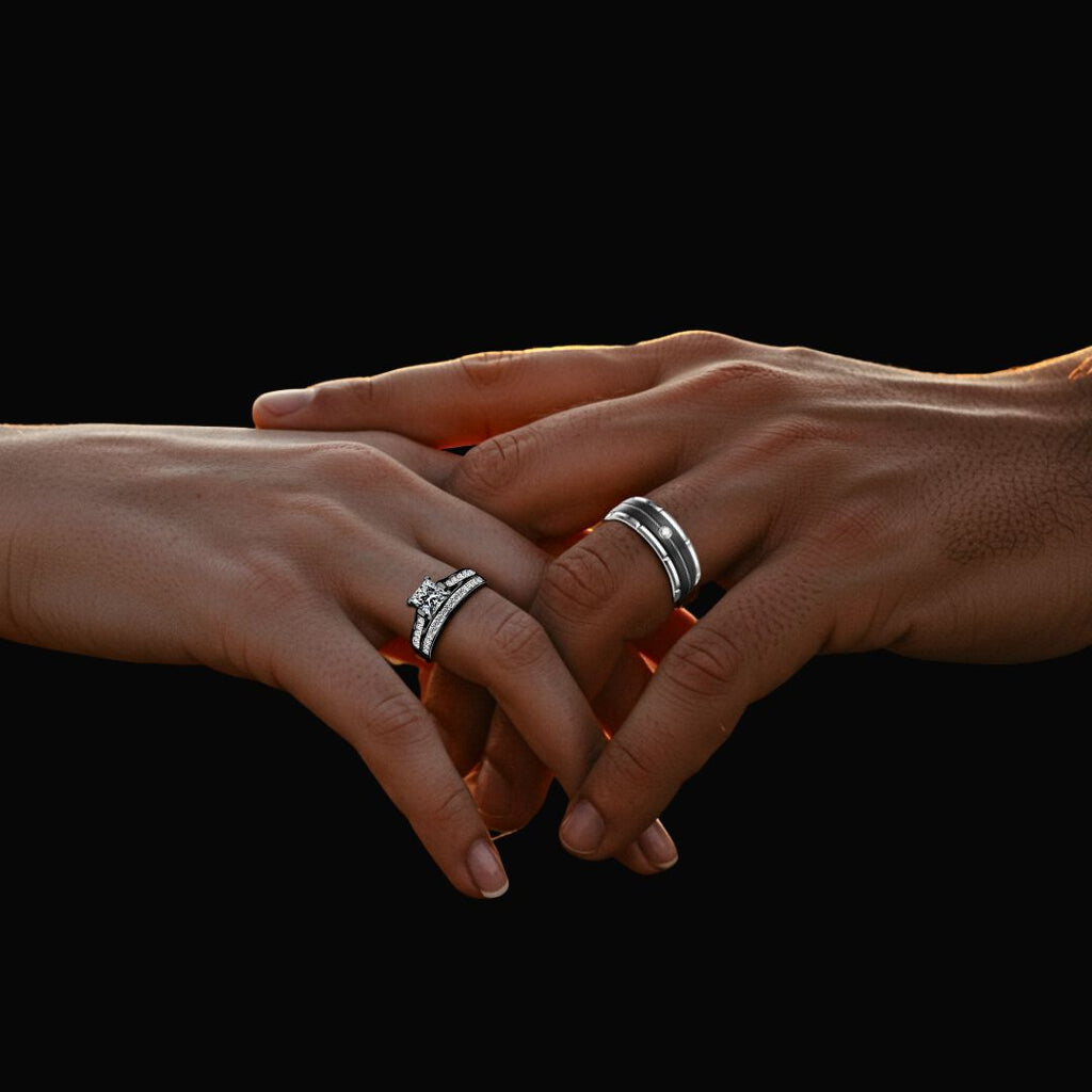 Ethereal Eclipse Couples Rings