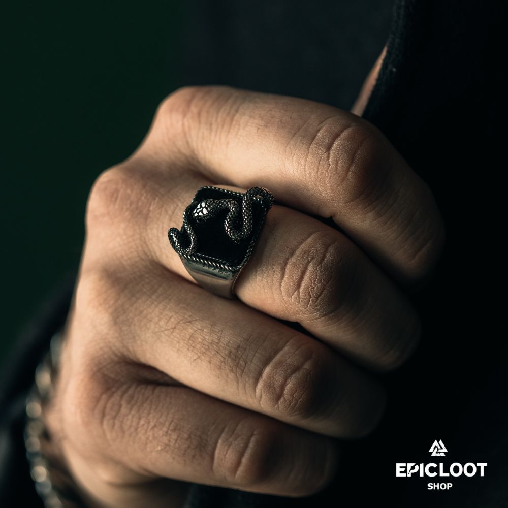 Midgard Serpent's Obsidian Ring of Ages