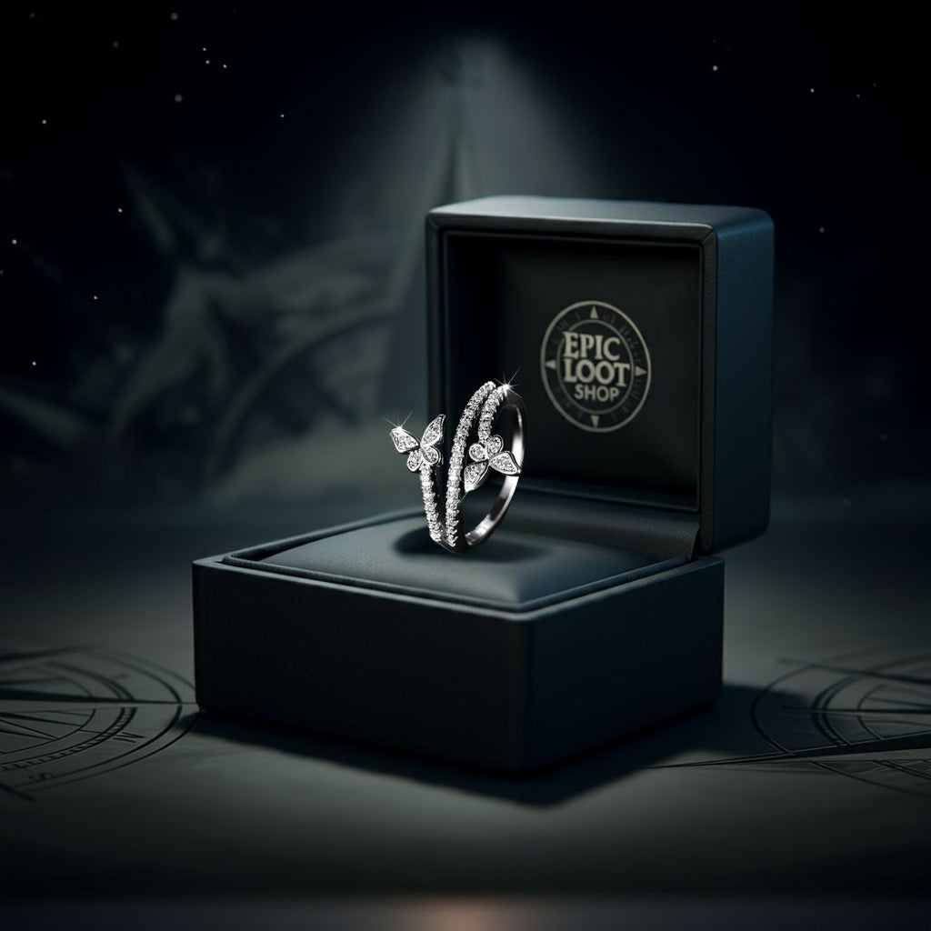 Silver Wings Ring - Norse Women's Ring - Close-up | Epic Loot Shop