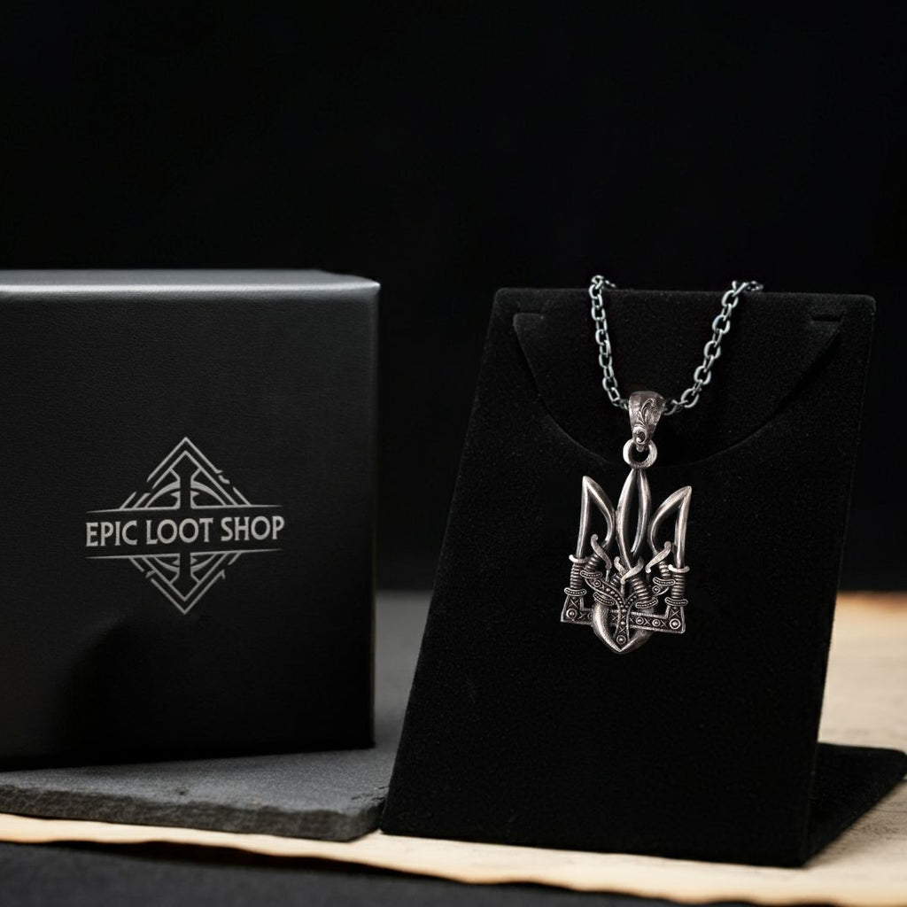 Trident of Aegir Necklace - Viking Necklace - Alternative Angle | Epic Loot Shop
