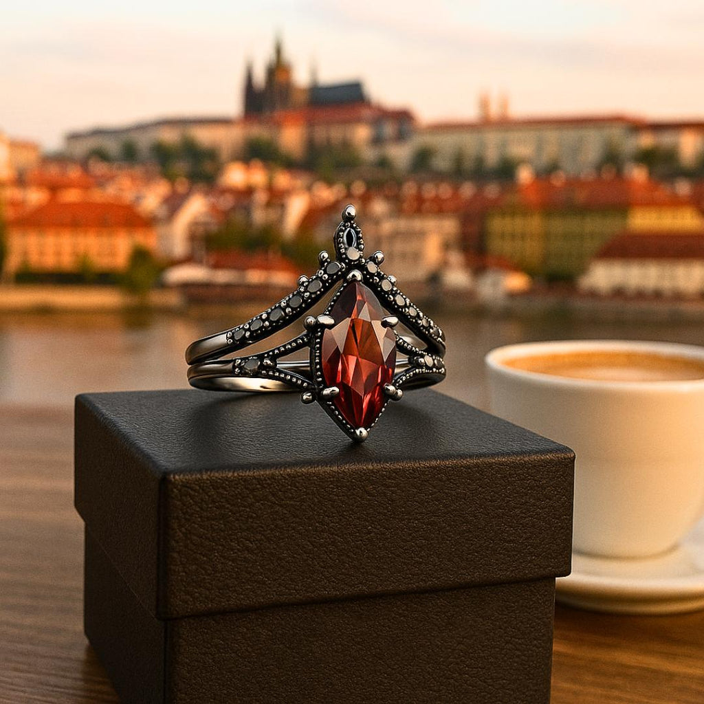 Garnet Crown Ring