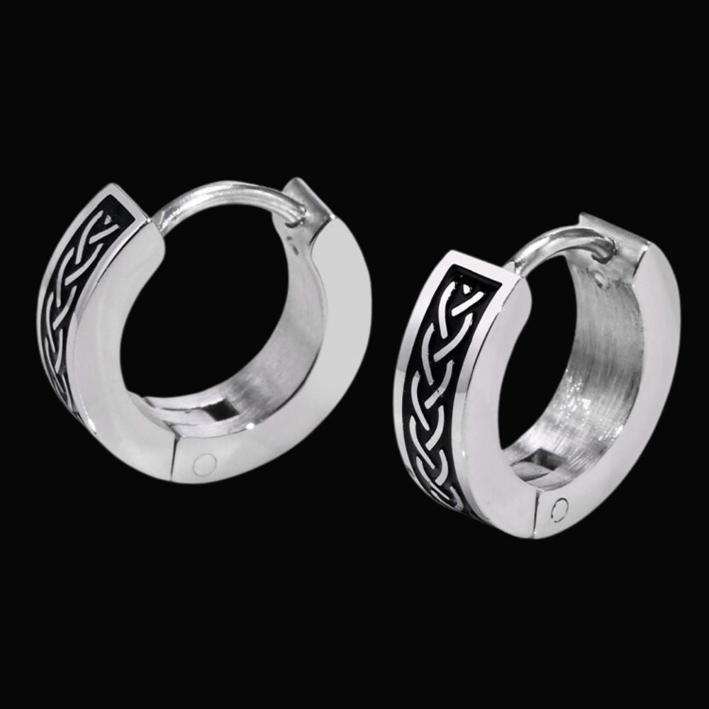 Celtic Knot Mens Viking Earrings - Viking Jewelry For Men - Close-up | Epic Loot Shop