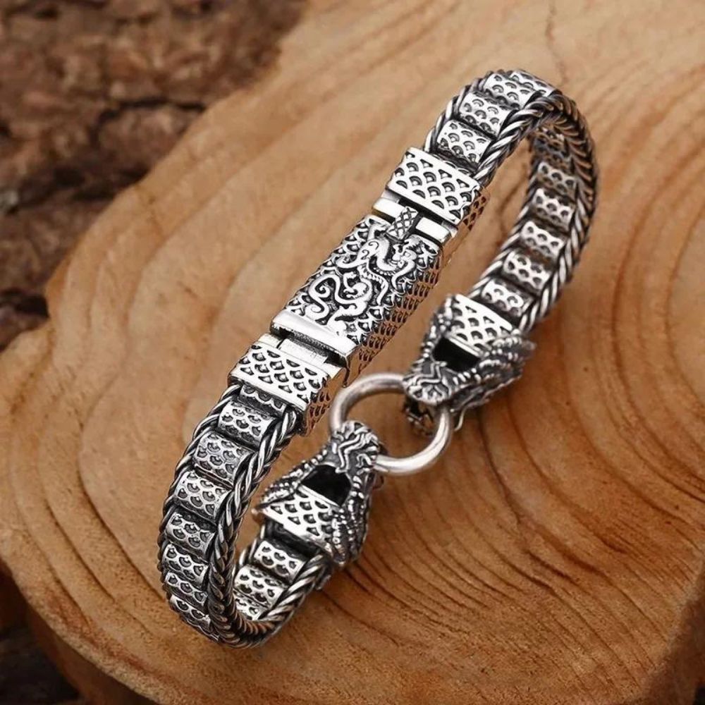 Nidhogg Dragon Silver Bracelet