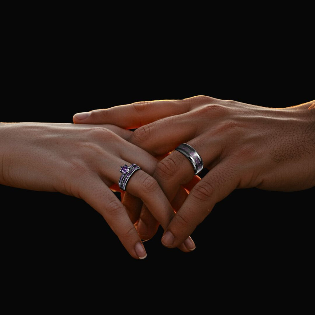 Amethyst Dream Couples Ring