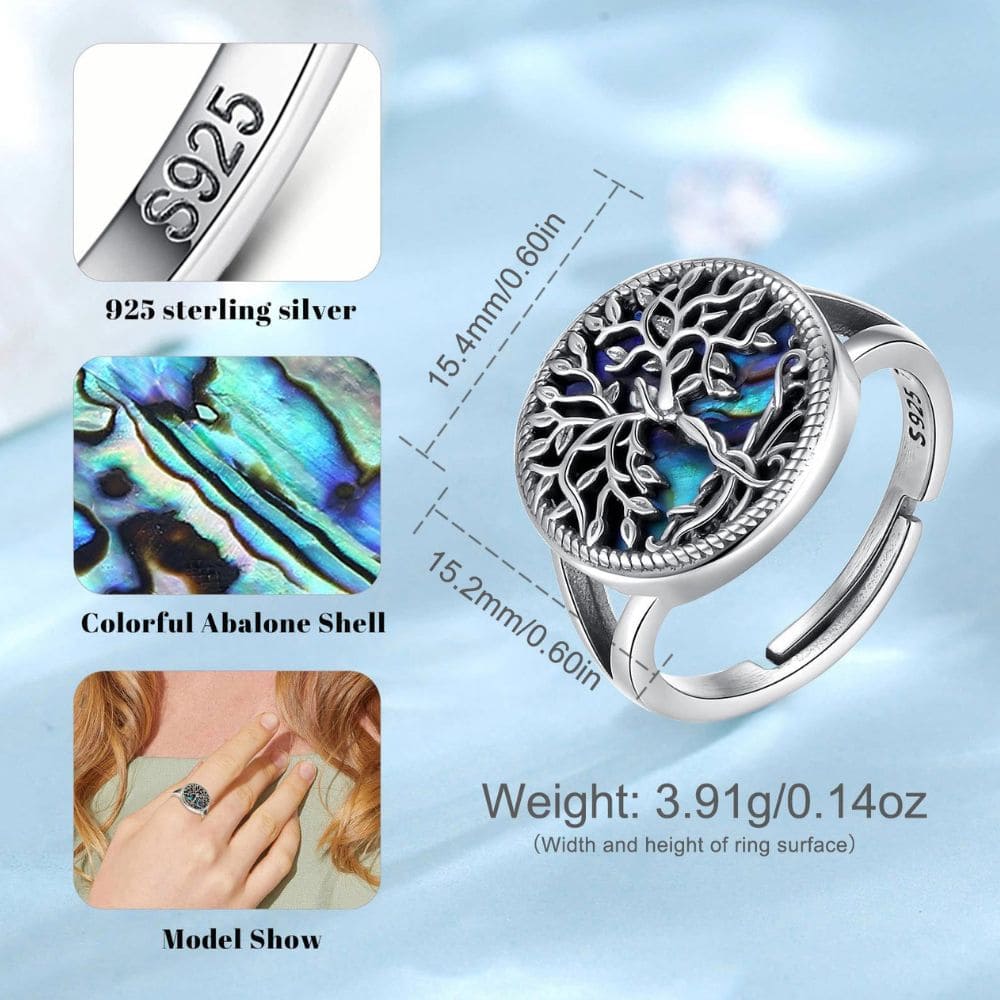 925 Sterling Silver Tree of Life Yggdrasil Ring