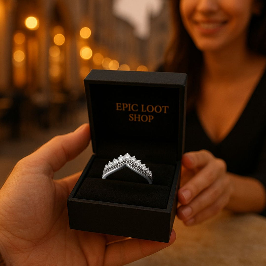 Vetra Crown Ring - Norse Women's Ring - Close-up | Epic Loot Shop