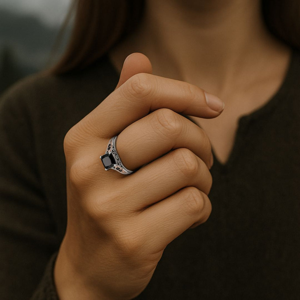 Nightveil Ring - Norse Women's Ring - Close-up | Epic Loot Shop