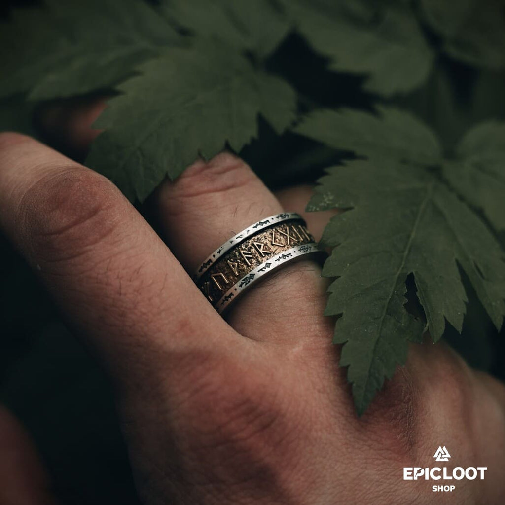 Handcrafted 925 Silver Nordic Viking Runes Ring