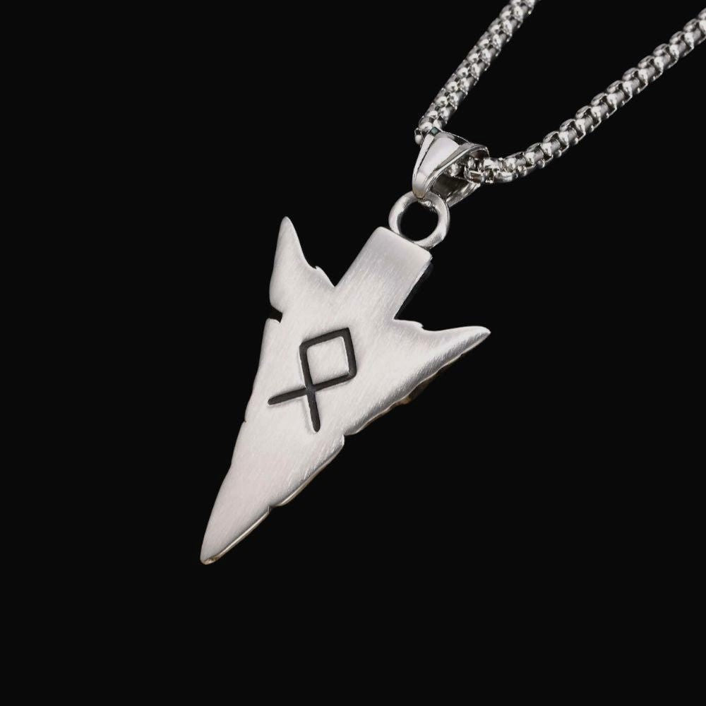 Odin's Guidance: Valknut and Gungnir Pendant with Othala Rune - Viking Necklace - Alternative Angle | Epic Loot Shop