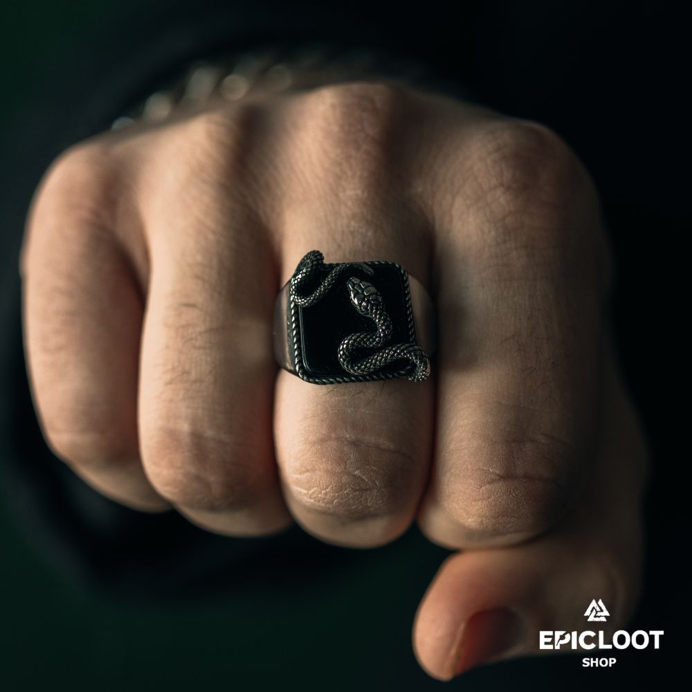 Midgard Serpent's Obsidian Ring of Ages