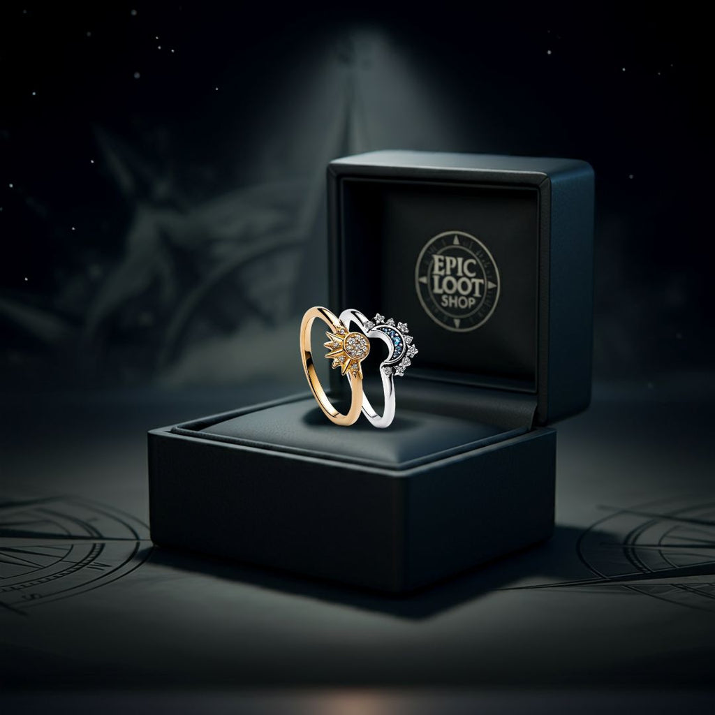 Dance of Sol and Mani - Norse Women's Ring - Close-up | Epic Loot Shop