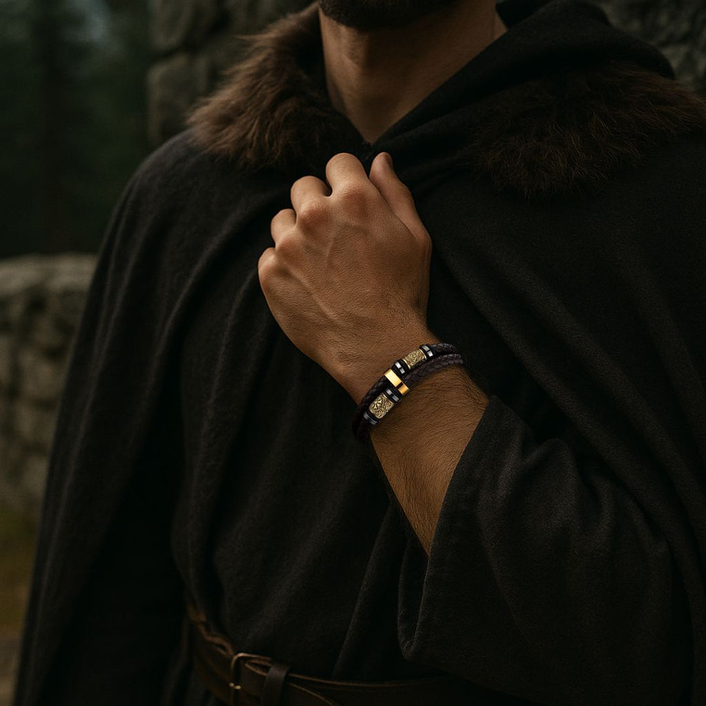 To My Son | Runekeeper Bracelet - Viking Bracelet - Close-up | Epic Loot Shop