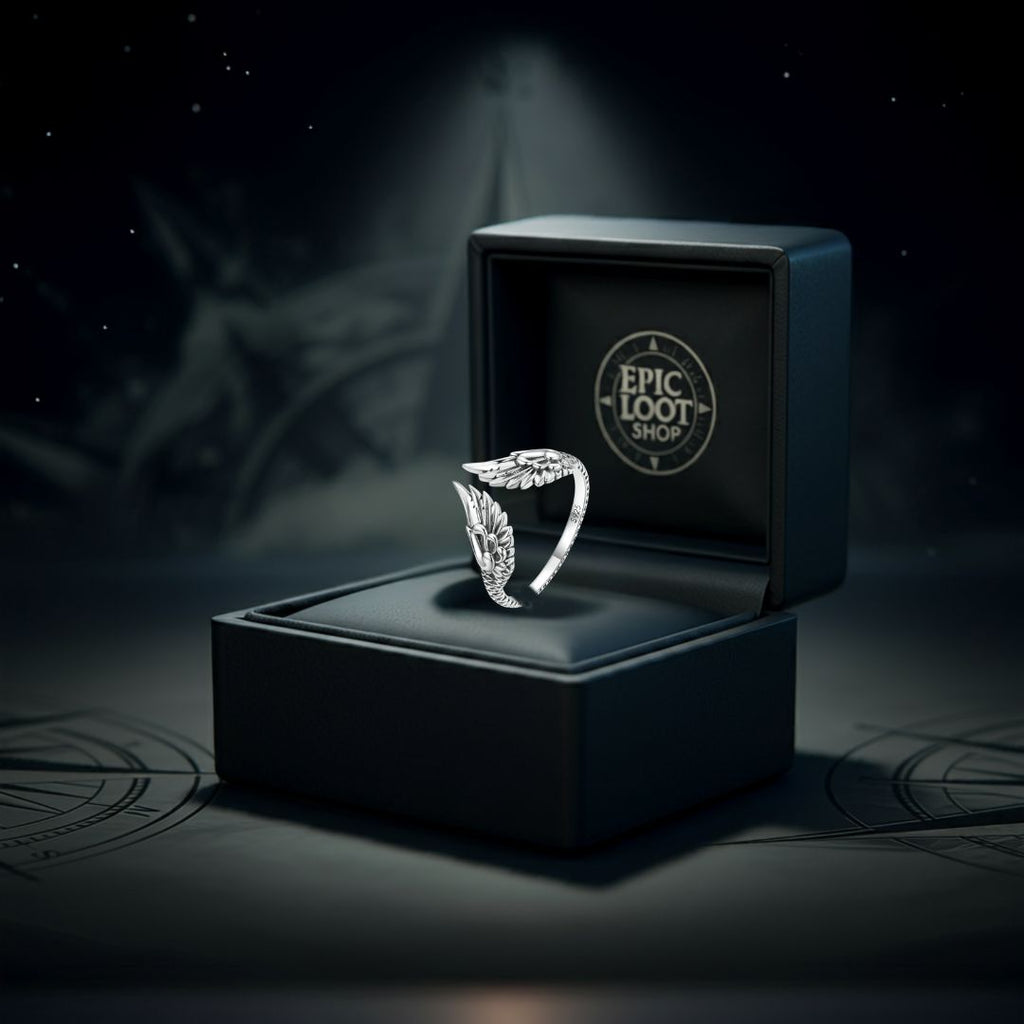 Valkyrie's Wing Ring - Norse Women's Ring - Side Profile | Epic Loot Shop