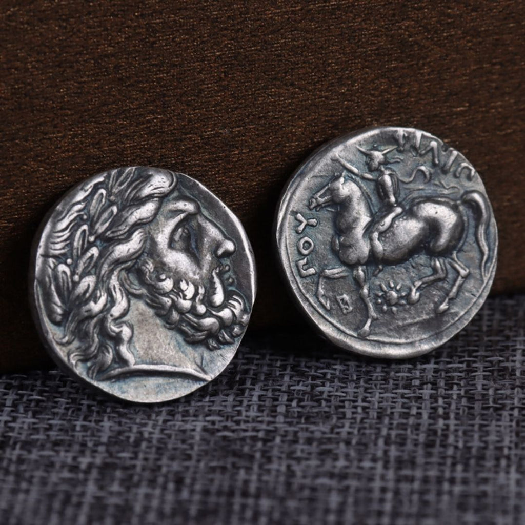 Replica of Zeus & Horseman Ancient Coin