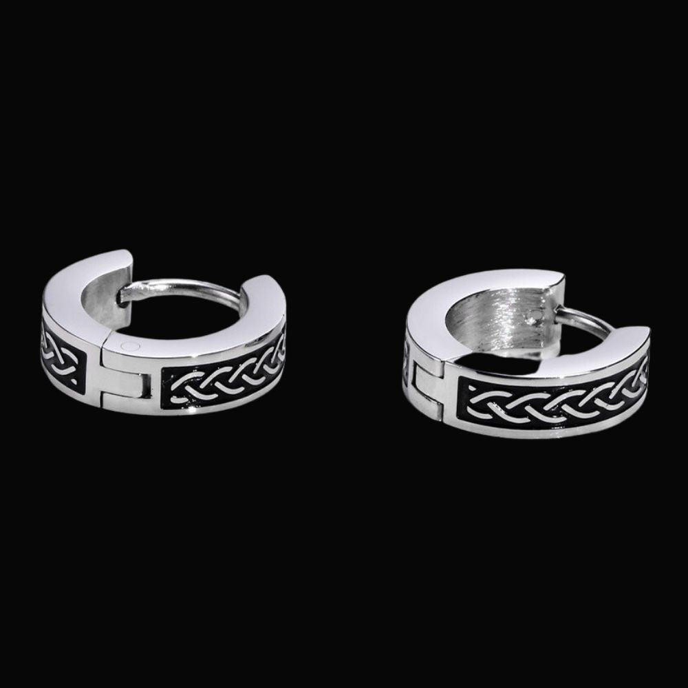 Celtic Knot Mens Viking Earrings - Viking Jewelry For Men - Side Profile | Epic Loot Shop