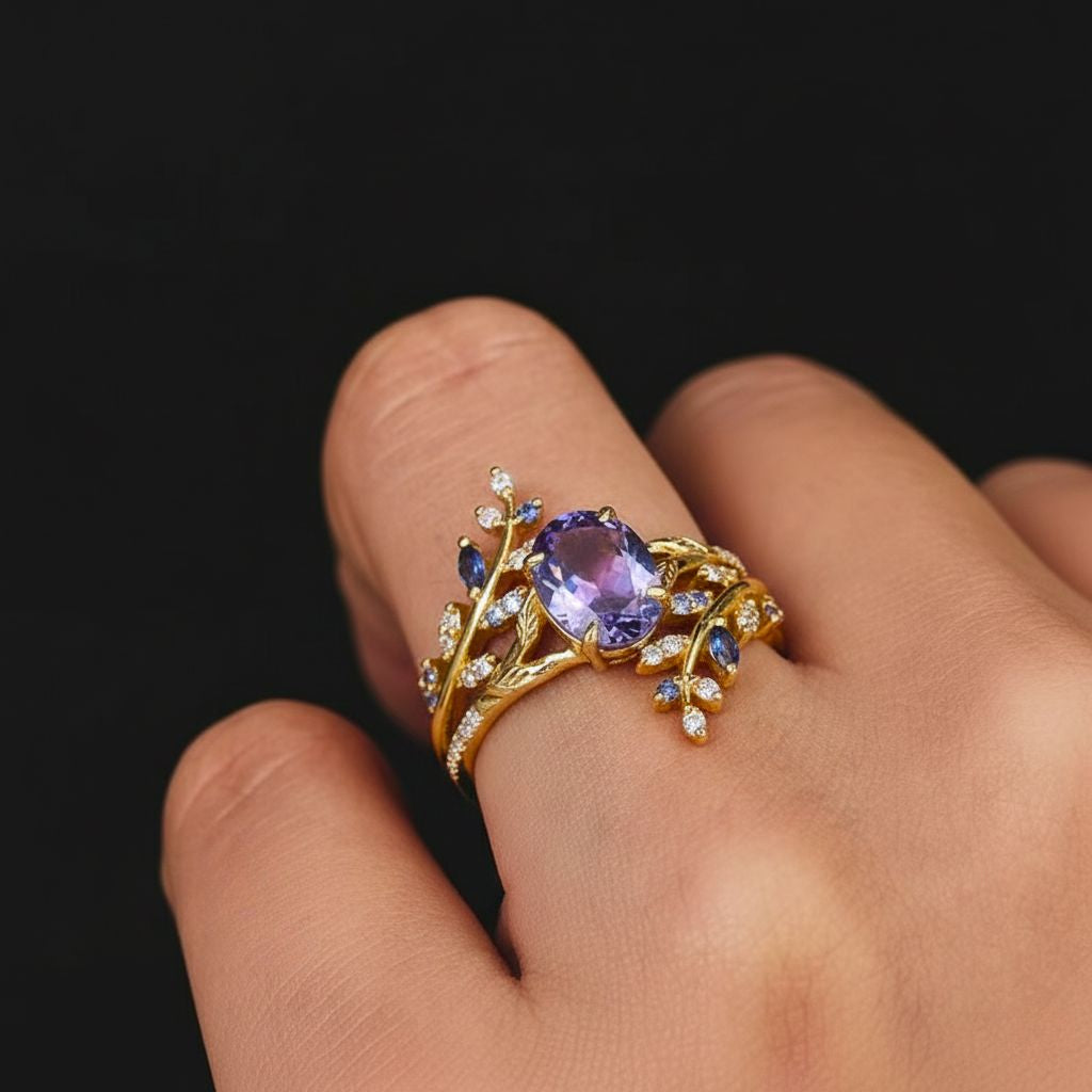 Fate's Golden Weaver - Norse Women's Ring - Side Profile | Epic Loot Shop
