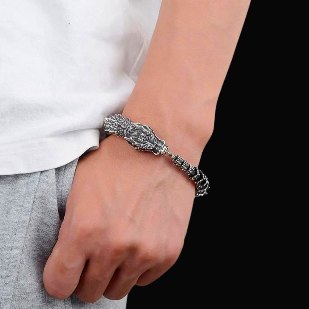S925 Sterling Nidhogg Norse Dragon Bracelet
