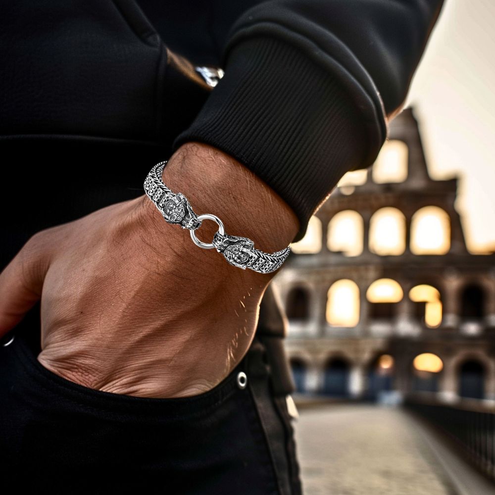 Nidhogg Dragon Silver Bracelet