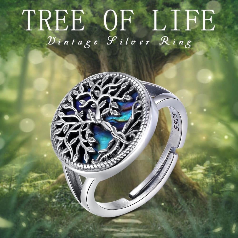 925 Sterling Silver Tree of Life Yggdrasil Ring - Norse Women's Ring - Close-up | Epic Loot Shop