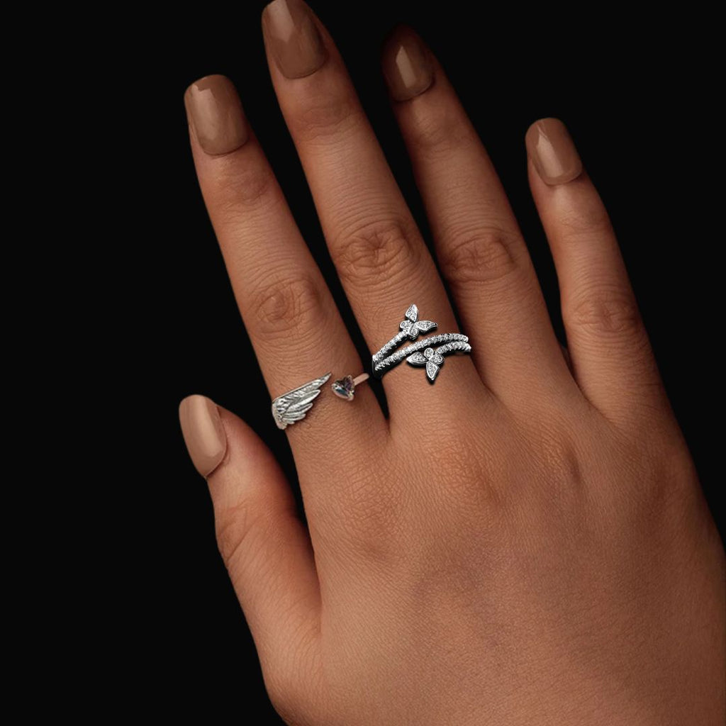 Silver Wings Ring - Norse Women's Ring - Side Profile | Epic Loot Shop