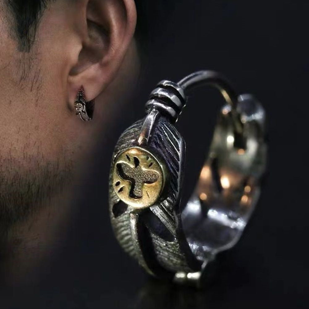 Norse Raven Feather Viking Earrings - Viking Jewelry For Men - Side Profile | Epic Loot Shop