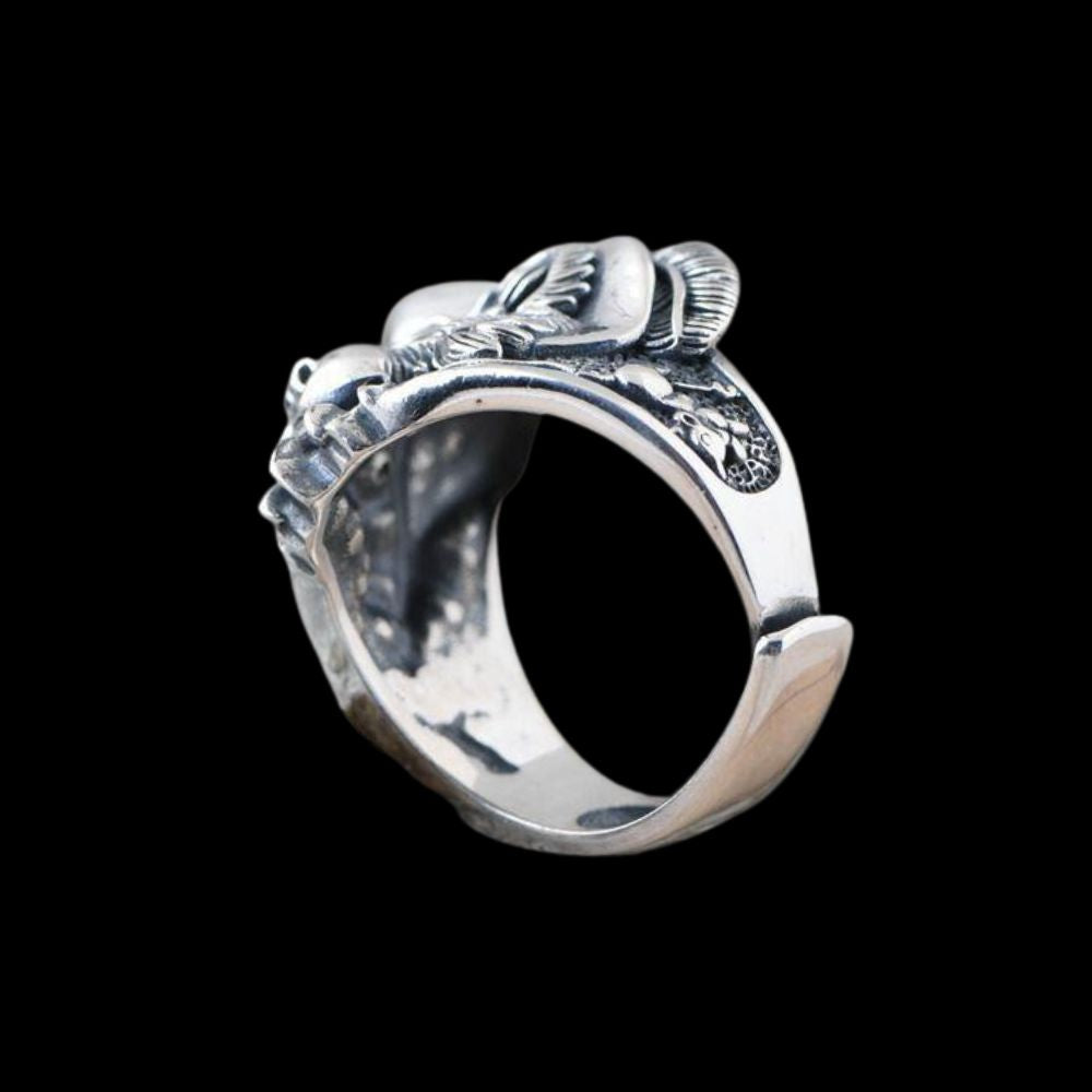 Norse Feline Guardian Ring - Viking Rings For Men - Side Profile | Epic Loot Shop
