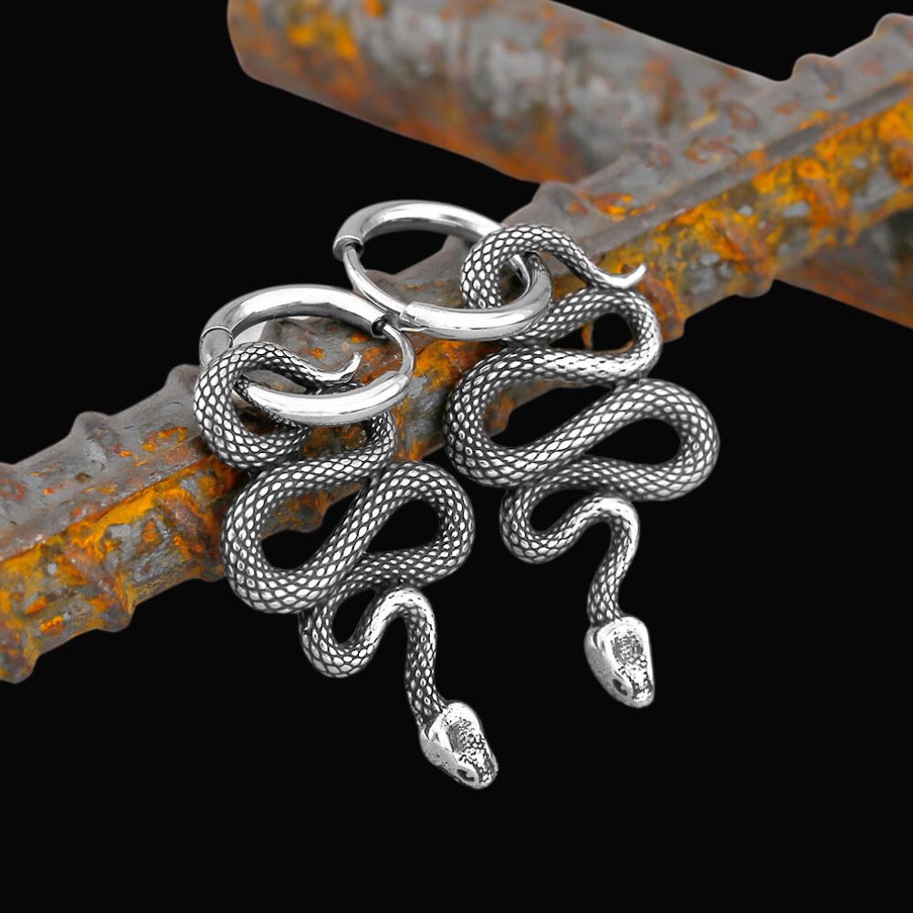 Jormungandr Serpent Viking Earrings