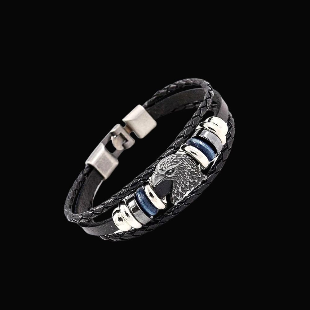Hraesvelgr Eagle Leather Bracelet