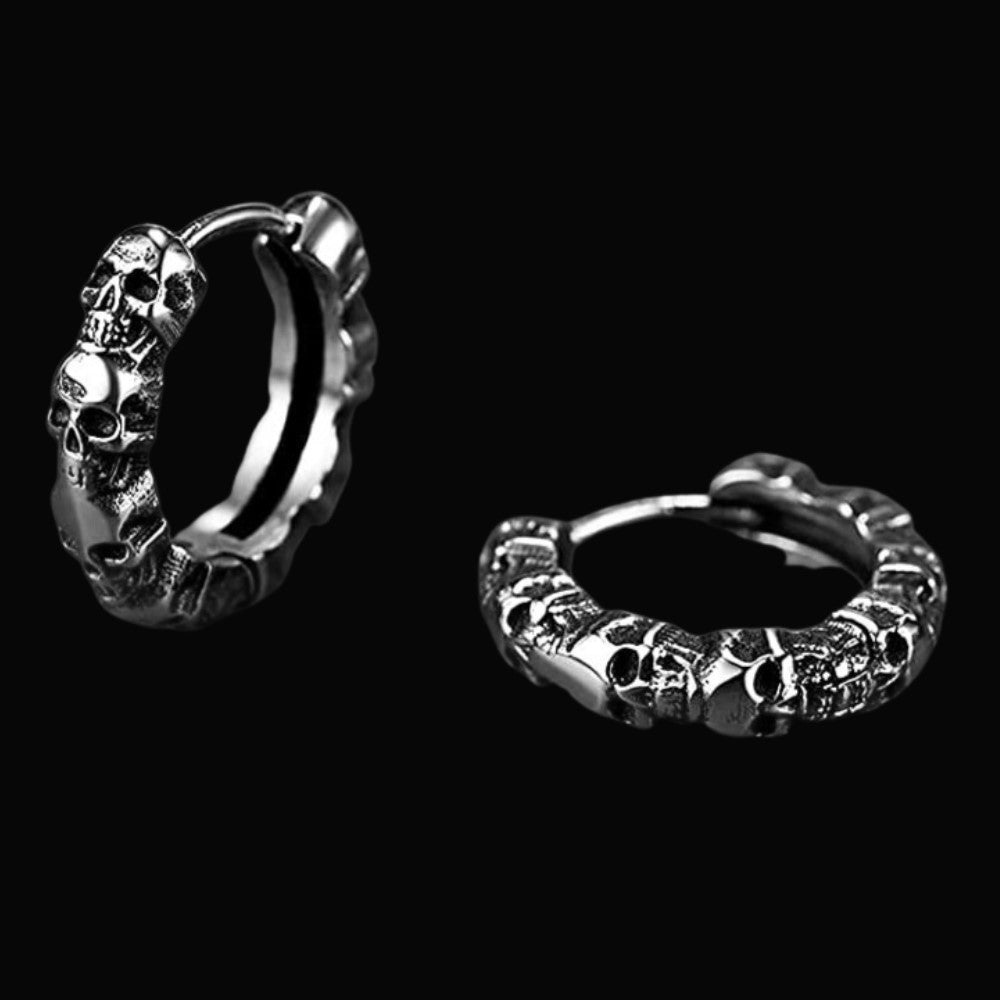 Skull Mens Viking Earrings