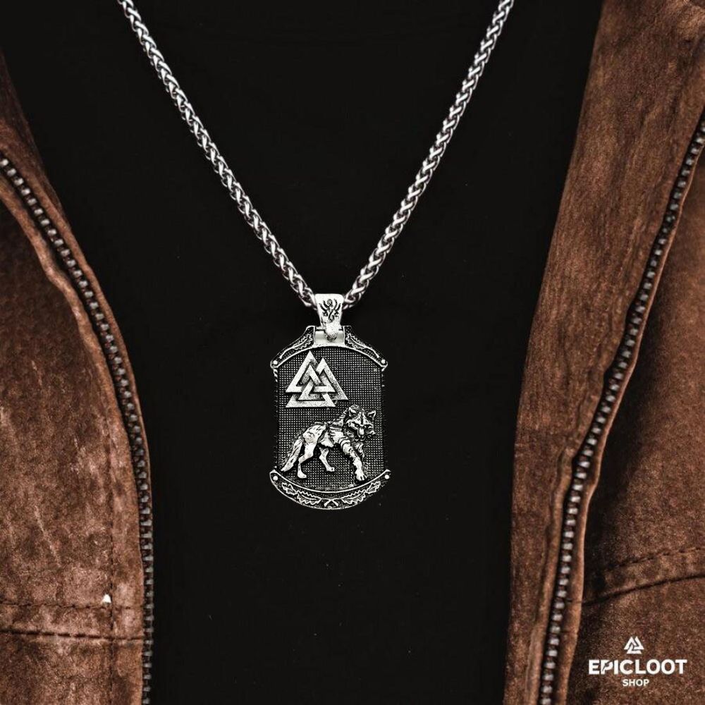 Fenrir’s Might Pendant - Viking Necklace - Close-up | Epic Loot Shop