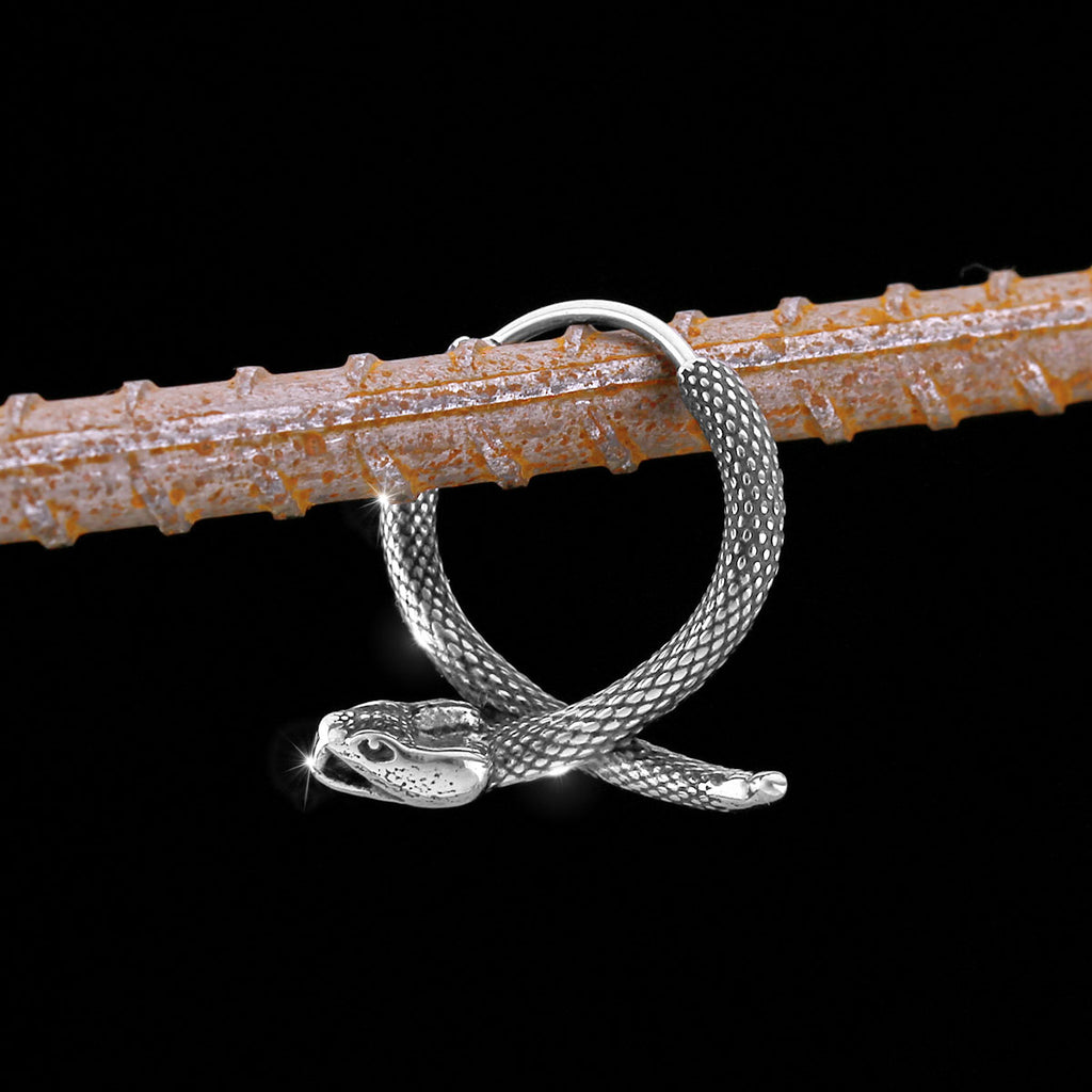 Jormungandr Snake Viking Earrings - Viking Jewelry For Men - Side Profile | Epic Loot Shop
