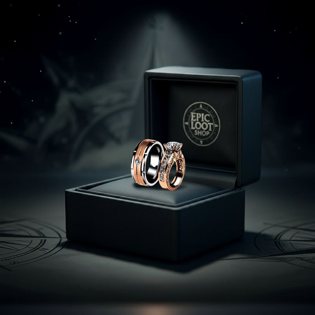 Shielded Love Couples Ring - Viking Rings For Men - Detailed View | Epic Loot Shop