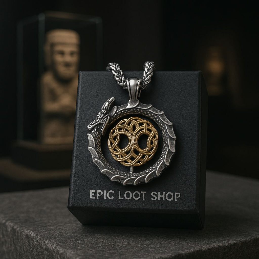 Jormungandr Surrounds Yggdrasil Rotating Pendant