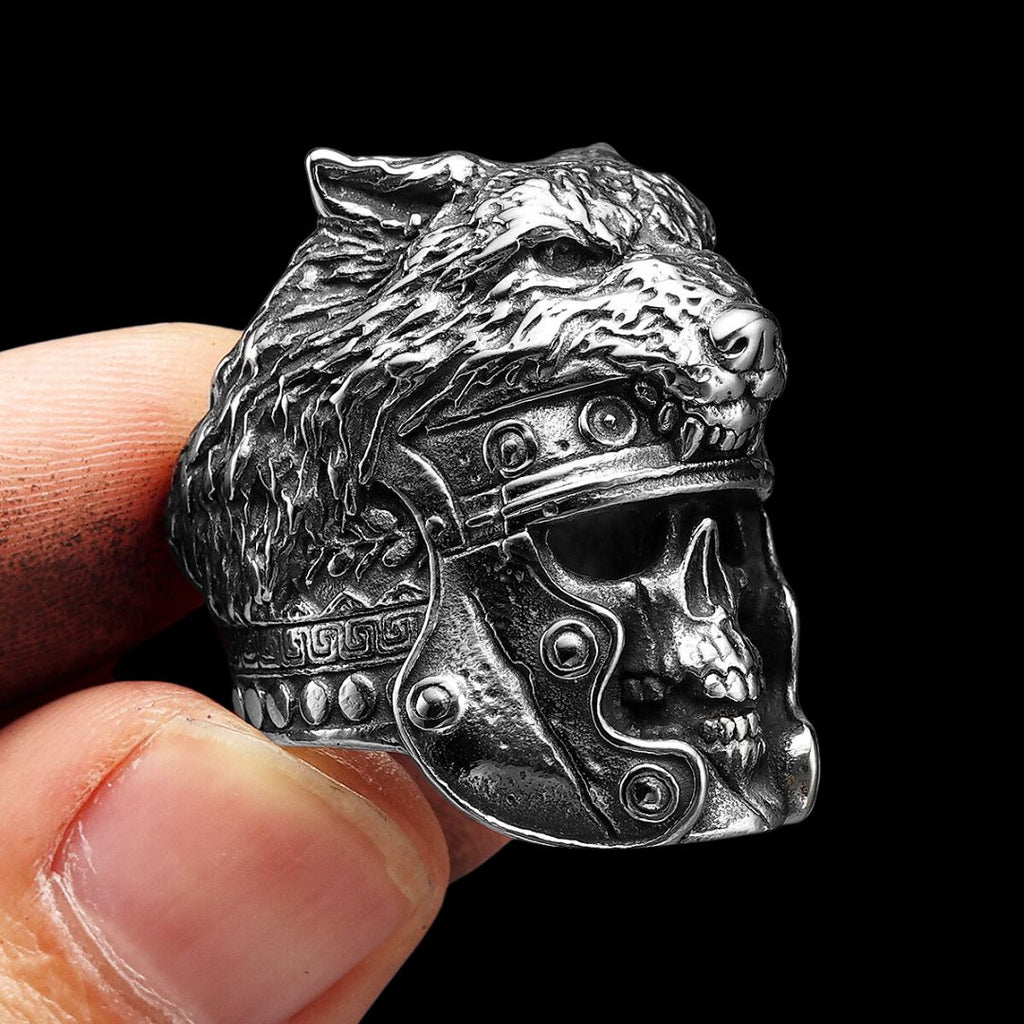 Gladiator Bear Skull Ring - Viking Rings For Men - Side Profile | Epic Loot Shop
