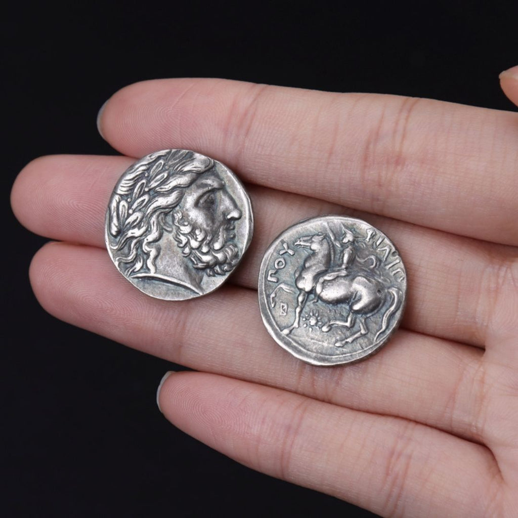 Replica of Zeus & Horseman Ancient Coin