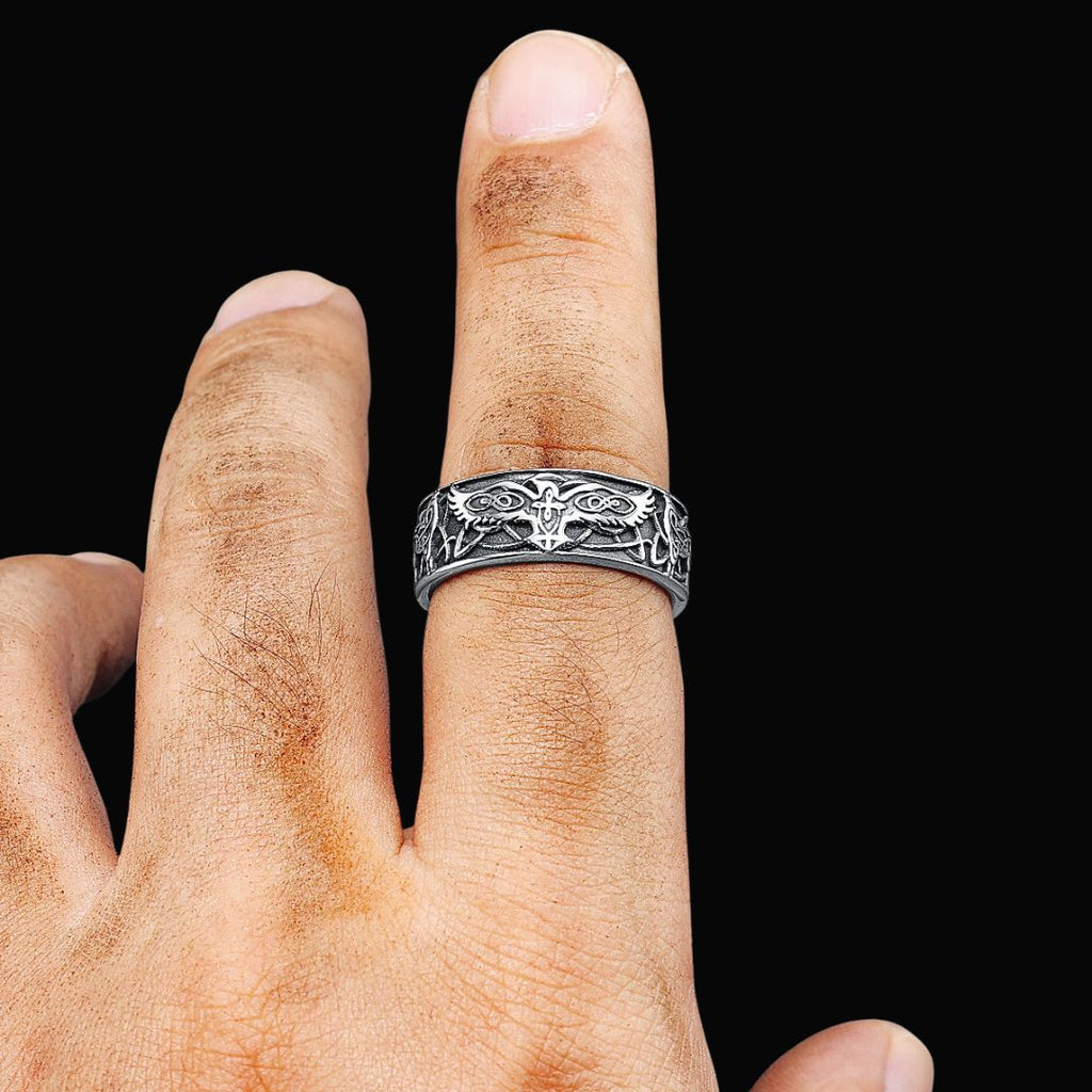 Odin's Raven & Wolf Ring