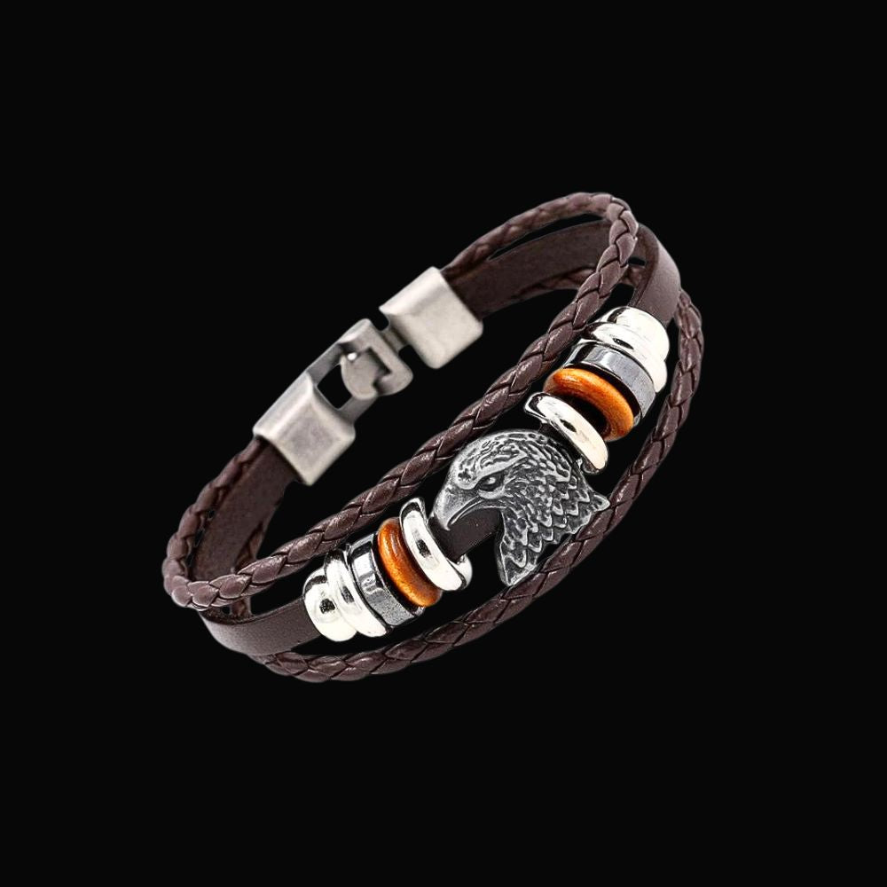 Hraesvelgr Eagle Leather Bracelet