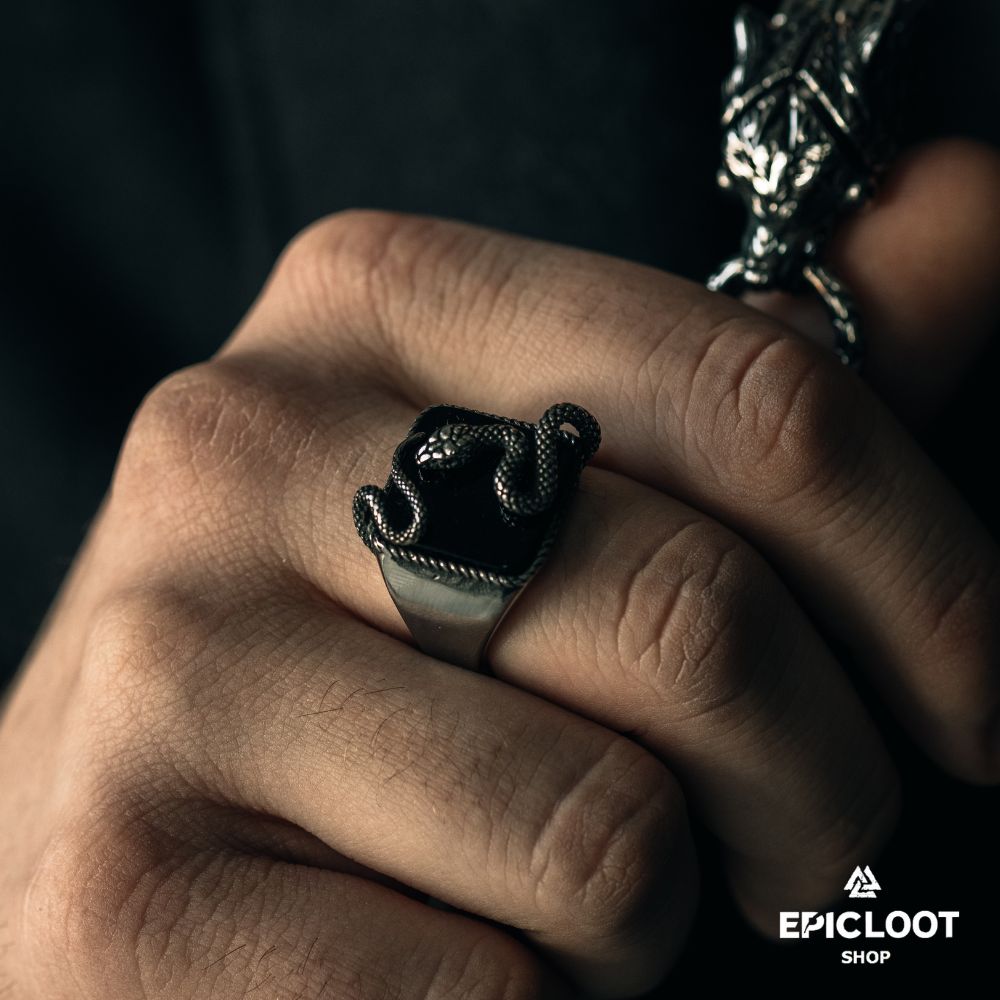 Midgard Serpent's Obsidian Ring of Ages
