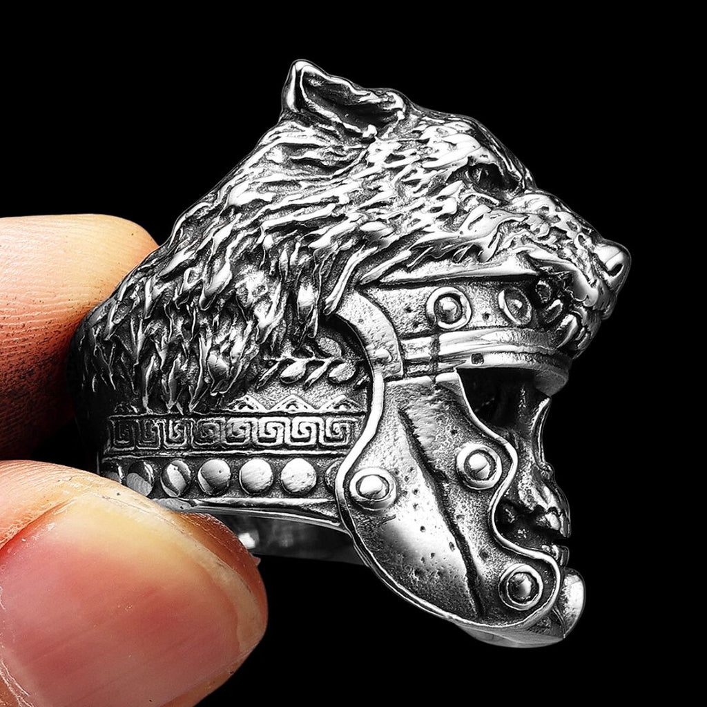 Gladiator Bear Skull Ring - Viking Ring - Authentic Design View | Epic Loot Shop