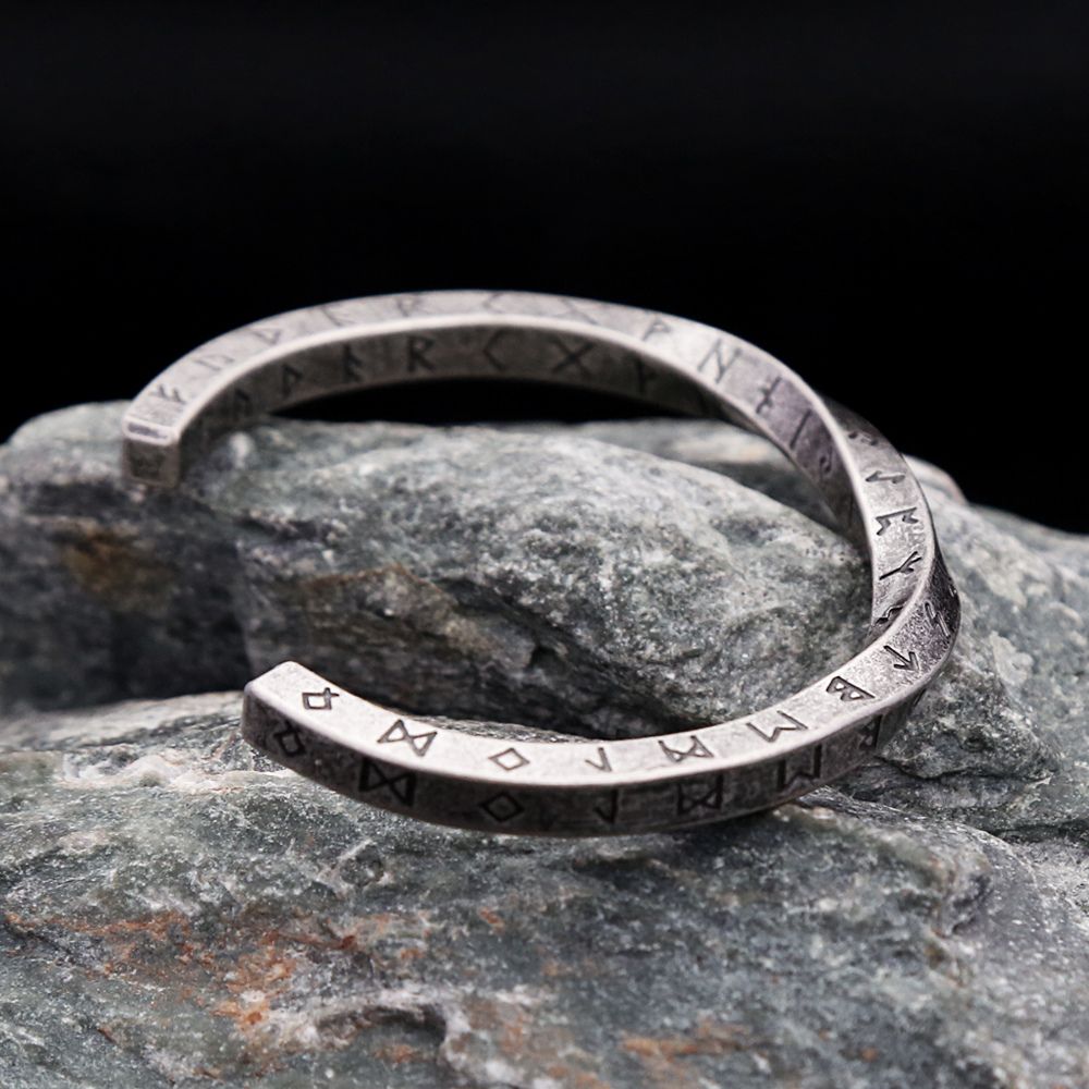 Viking Twist Bracelet with Nordic Runes