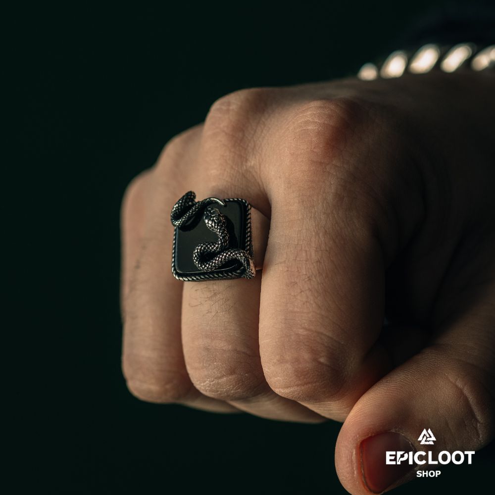 Midgard Serpent's Obsidian Ring of Ages