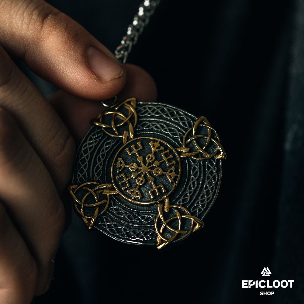Nordic Vegvisir And Trinity Knot Necklace - Viking Necklace - Product Details | Epic Loot Shop