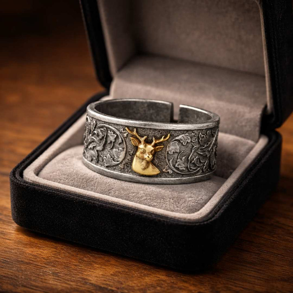 Antlers of the Watchful - Norse Women's Ring - Close-up | Epic Loot Shop