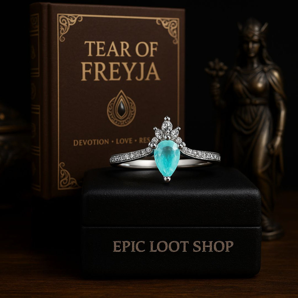 Tear of Freyja - Norse Women's Ring - Close-up | Epic Loot Shop