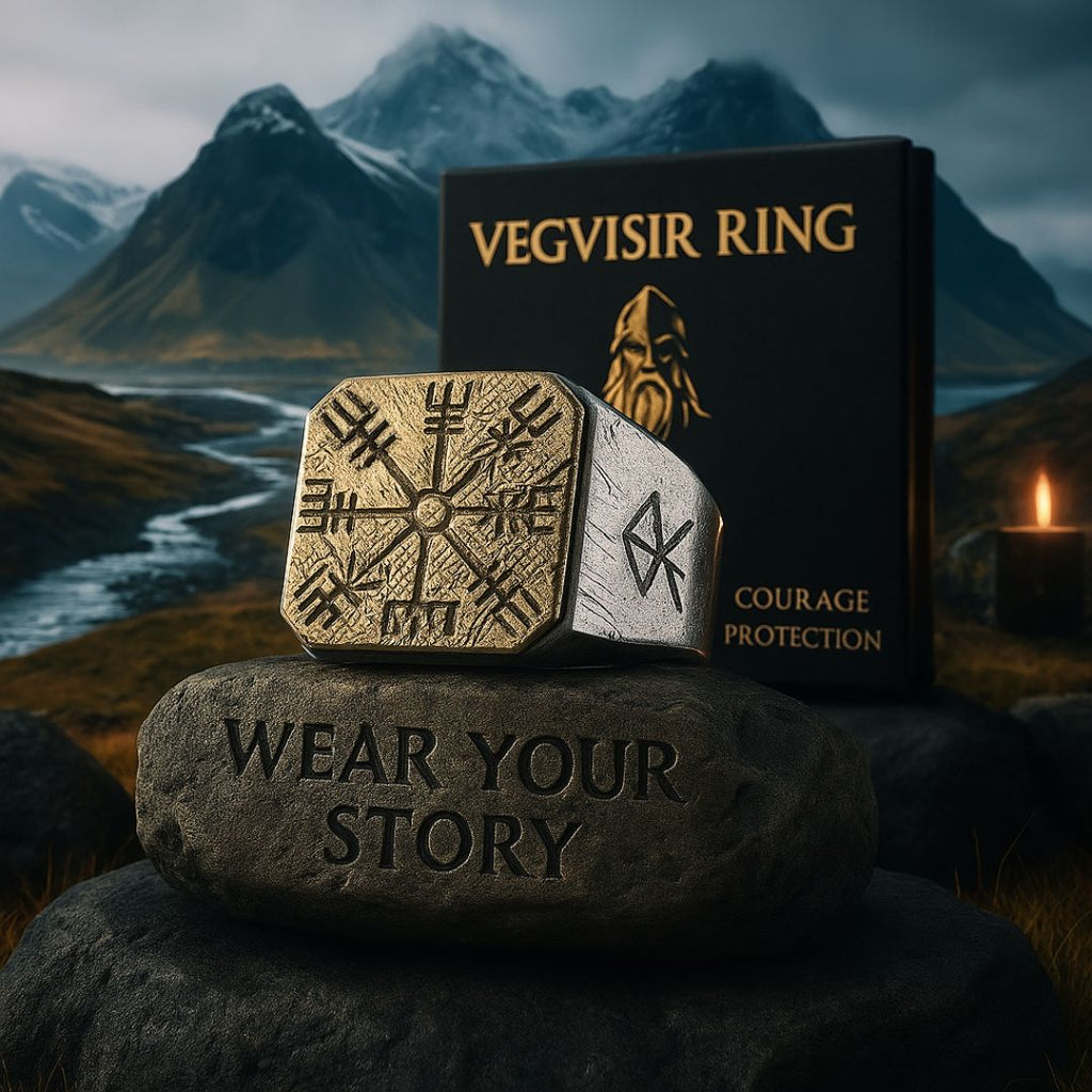 925 Silver Handmade Vegvisir Runic Ring