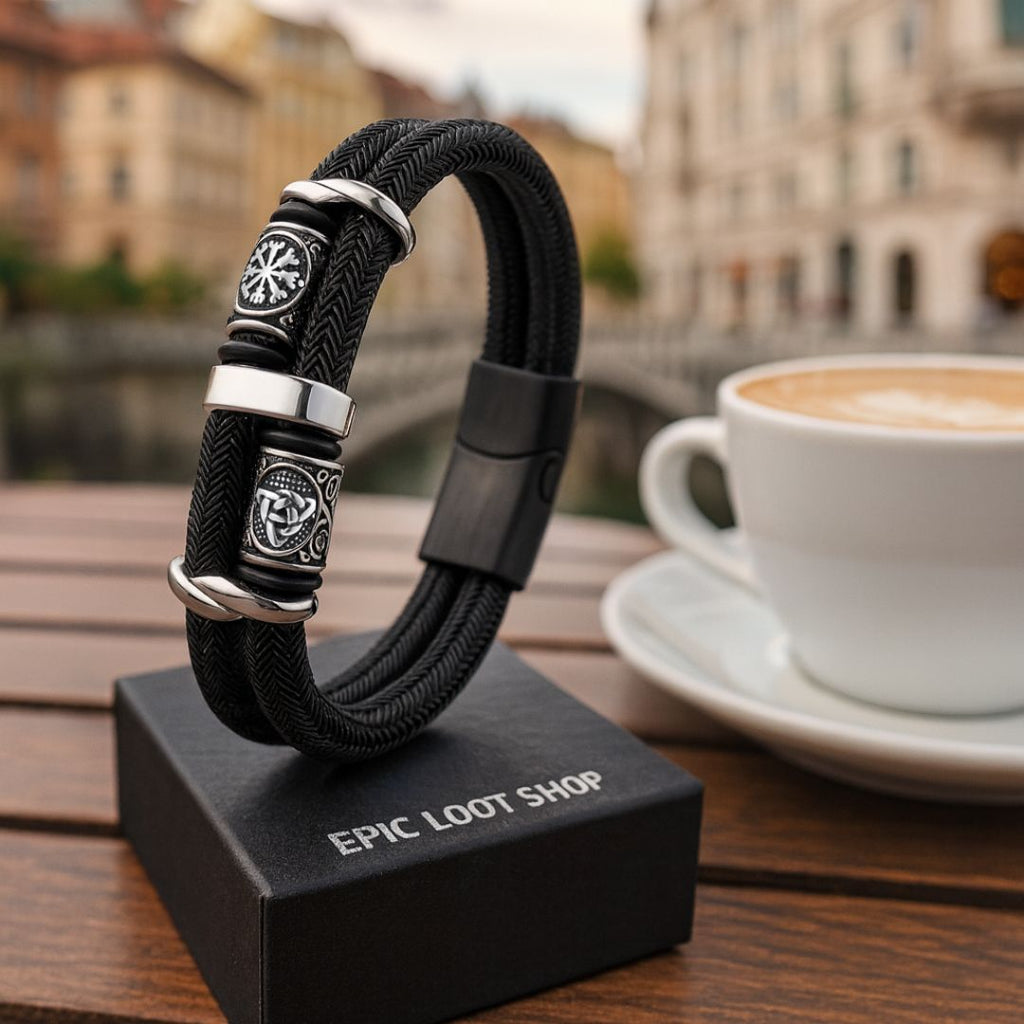 Runes of Strength Bracelet - Viking Bracelet - Side Profile | Epic Loot Shop