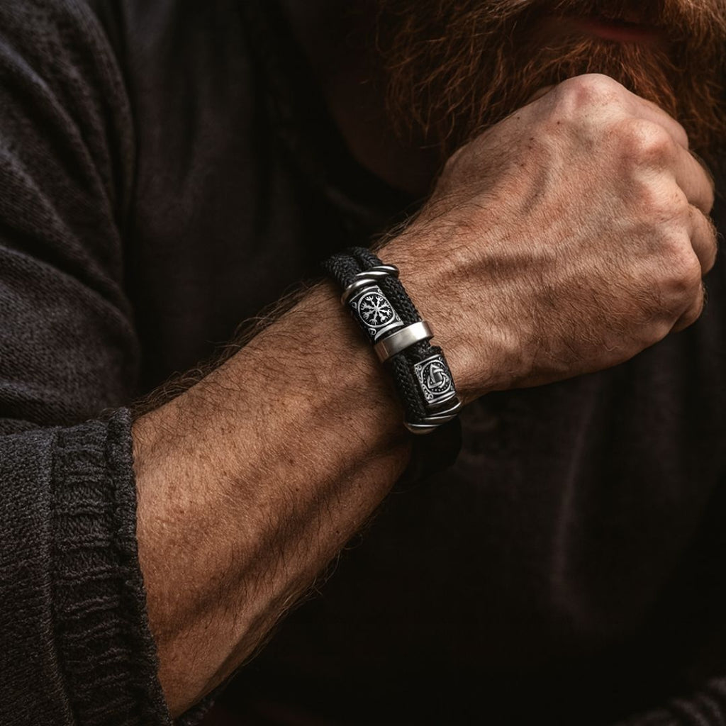 Runes of Strength Bracelet - Viking Arm Ring - Authentic Design View | Epic Loot Shop