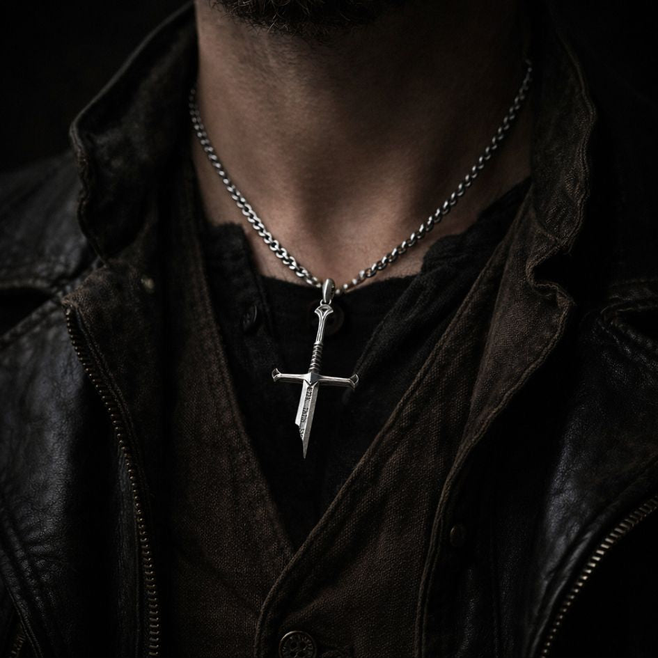 Broken Sword Pendant Necklace - Viking Necklace - Authentic Design View | Epic Loot Shop