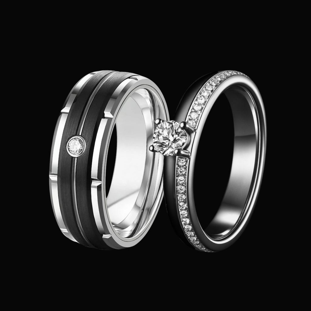 Ethereal Eclipse Couples Rings - Viking Rings For Men - Alternative Angle | Epic Loot Shop